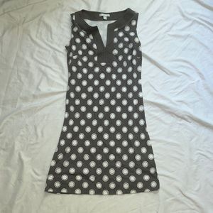 New York and Co grey polka dot dress